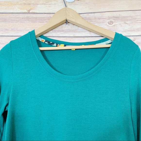 Anthropologie Little Yellow Button Teal Tunic Contrast Panel - Picture 2 of 6